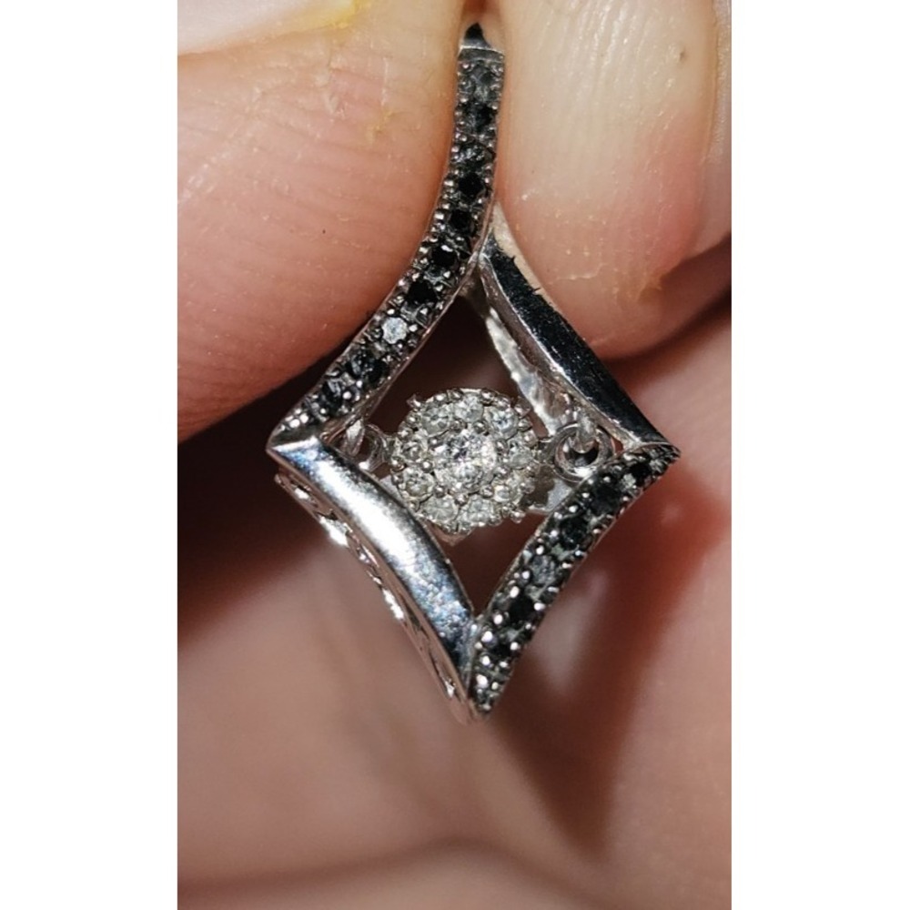 cTc Black & White Real Diamond with Floating Diamond set in 925 Pendant